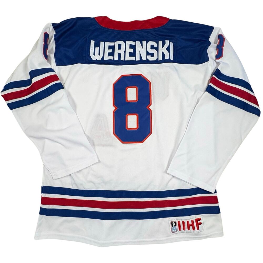 Nike Team USA IIHF Zack Werenski #8 Hockey Jersey Men's L White NWOT